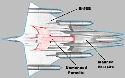 Convair Super Hustler with parasites