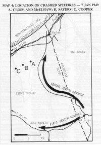 The location of the downed Spitfires