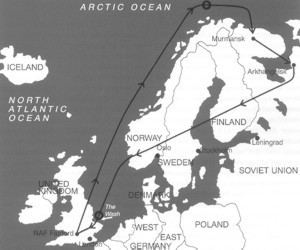 Murmansk overflight map