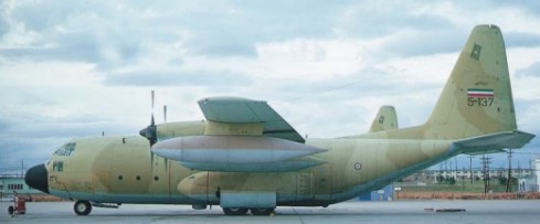 Possible Iranian Ibex C-130 photographed on 7 Dec 74 at Mehrabad Air Force Base near Tehran - from the photo collection of Gerke Hofstra